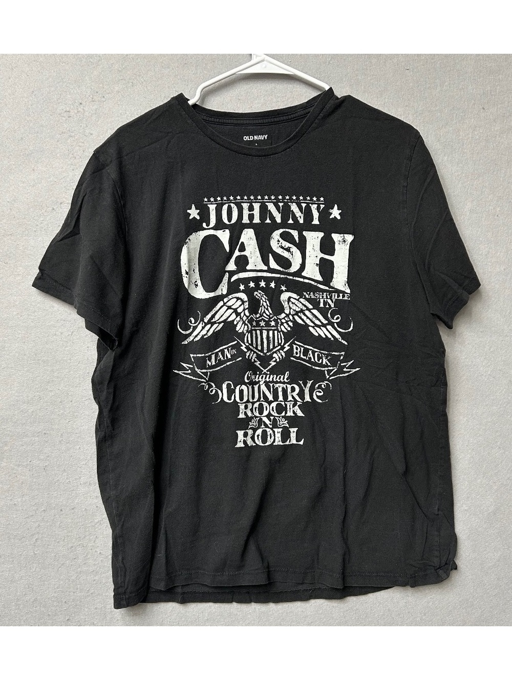 Old Navy Mens Size L Black Johnny Cash Shirt